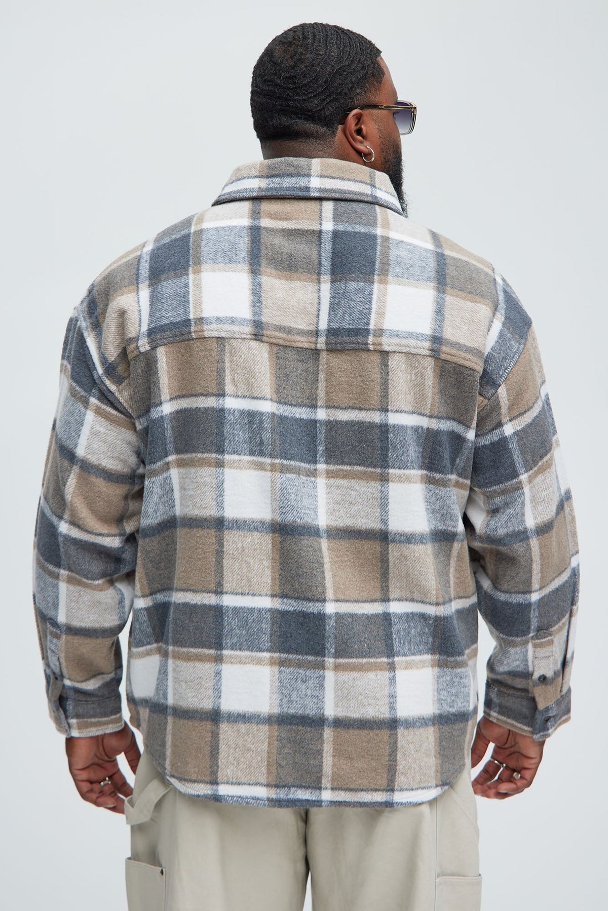 Elan de Paris™ Wanted Plaid Shacket - Tan/Multi