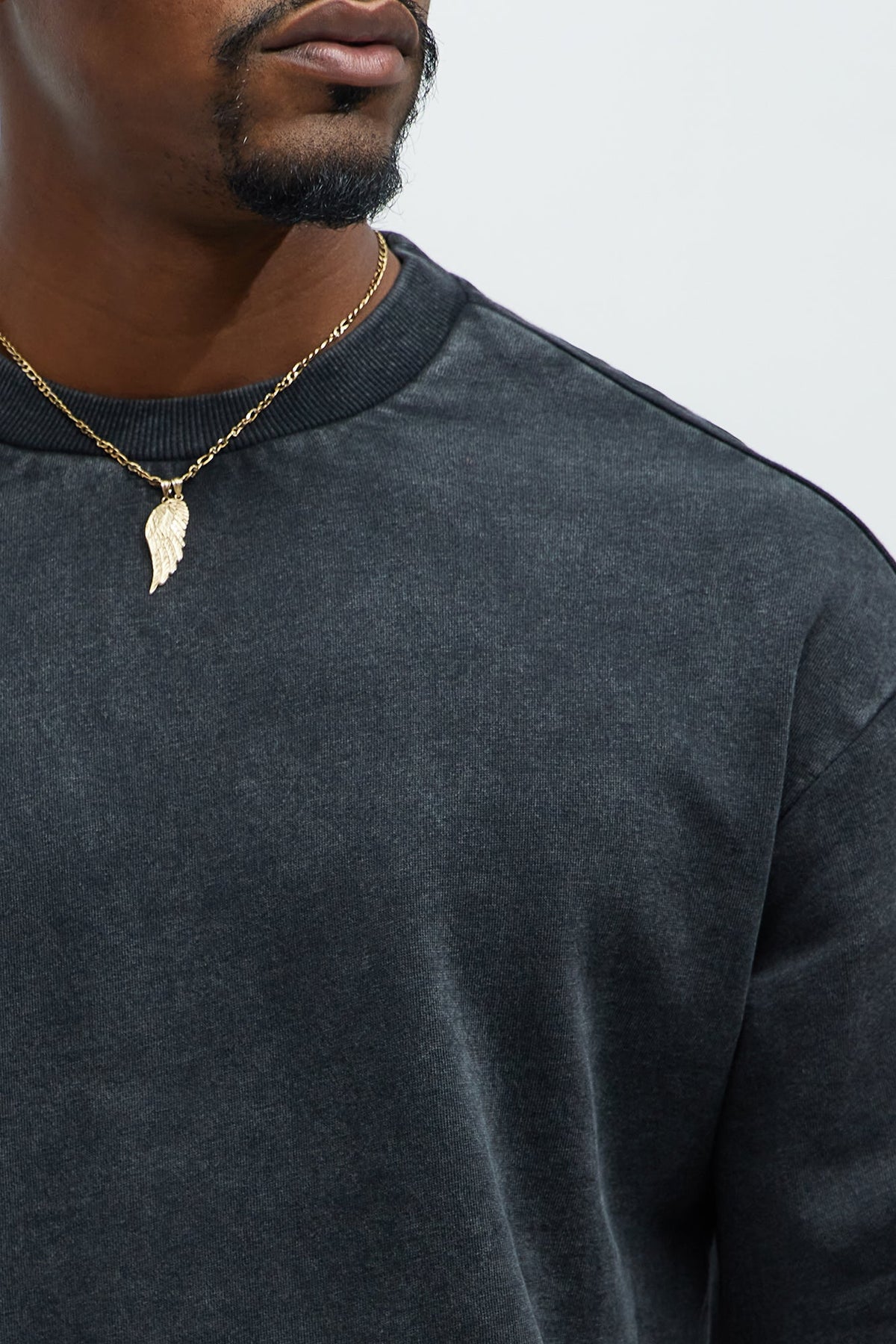 Elan de Paris™ Tyson Heavy Wash Crewneck Sweatshirt - Black Wash