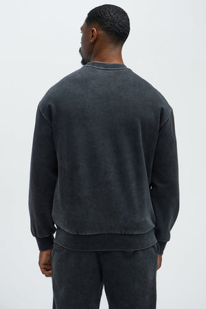 Elan de Paris™ Tyson Heavy Wash Crewneck Sweatshirt - Black Wash