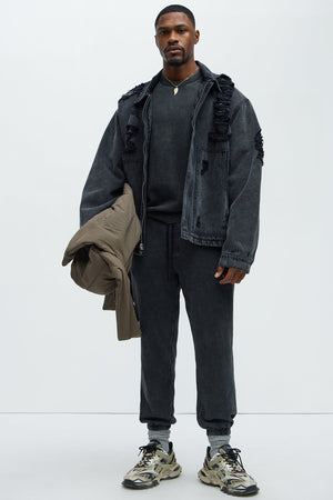 Elan de Paris™ Tyson Heavy Wash Jogger - Black Wash