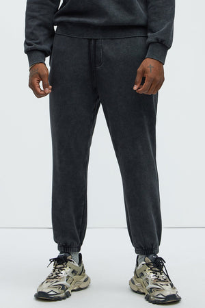 Elan de Paris™ Tyson Heavy Wash Jogger - Black Wash
