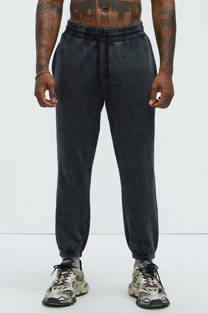 Elan de Paris™ Tyson Heavy Wash Jogger - Black Wash