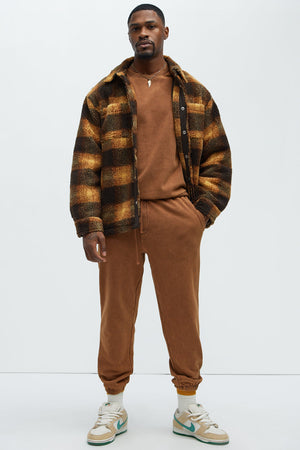 Elan de Paris™ Tyson Heavy Wash Jogger - Dark Brown