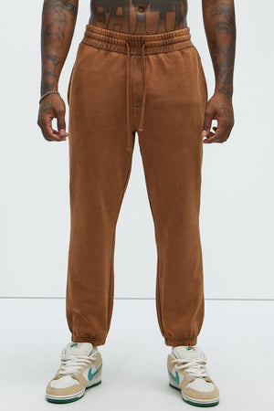 Elan de Paris™ Tyson Heavy Wash Jogger - Dark Brown