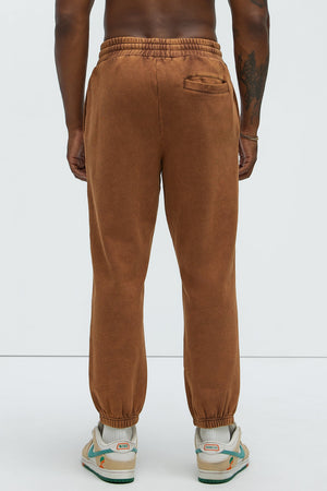 Elan de Paris™ Tyson Heavy Wash Jogger - Dark Brown