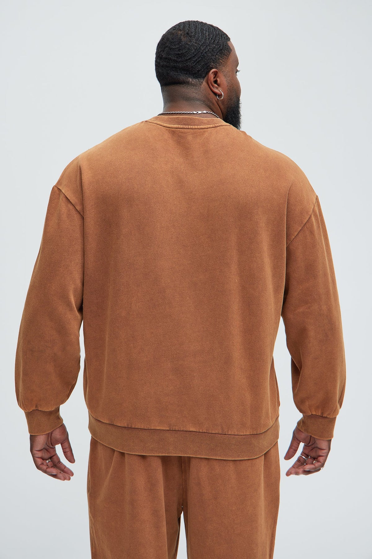 Elan de Paris™ Tyson Heavy Wash Crewneck Sweatshirt - Dark Brown