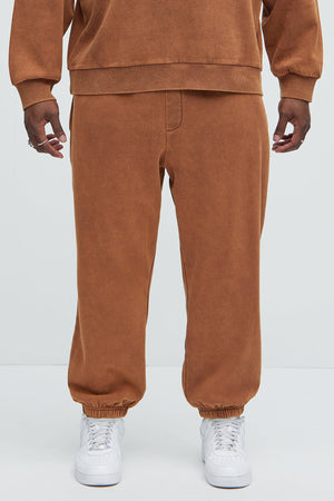 Elan de Paris™ Tyson Heavy Wash Jogger - Dark Brown