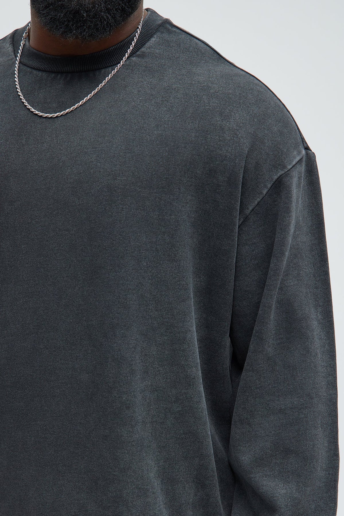 Elan de Paris™ Tyson Heavy Wash Crewneck Sweatshirt - Black Wash