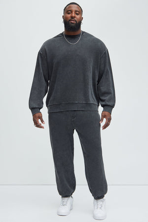 Elan de Paris™ Tyson Heavy Wash Jogger - Black Wash
