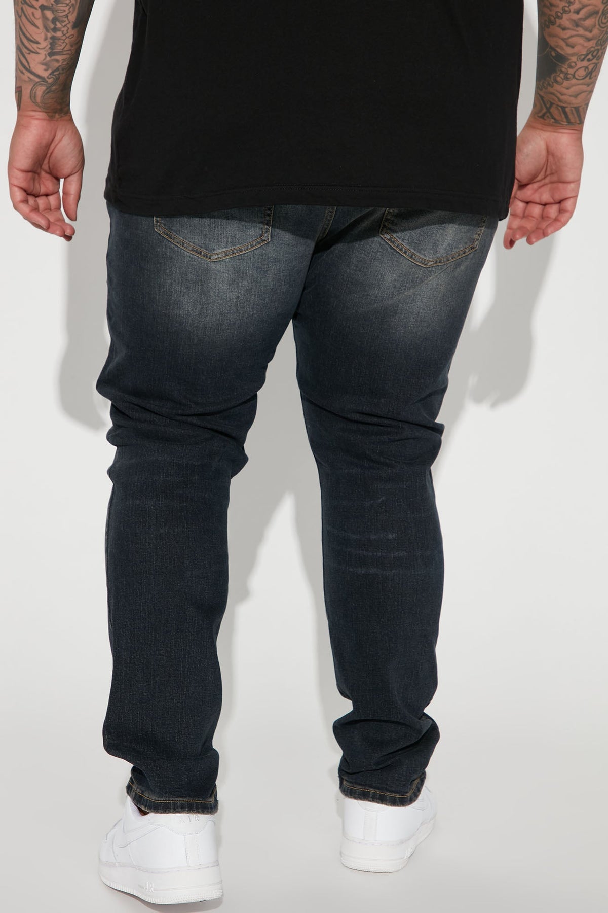 Elan de Paris™ Day To Day Distressed Slim Jeans - Dark Wash
