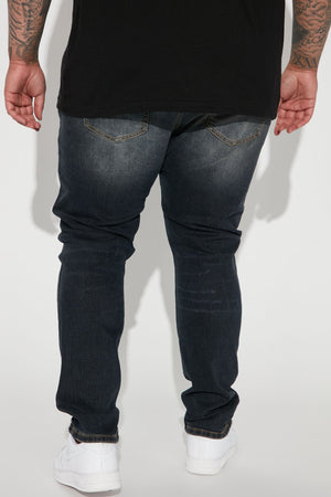Elan de Paris™ Day To Day Distressed Slim Jeans - Dark Wash