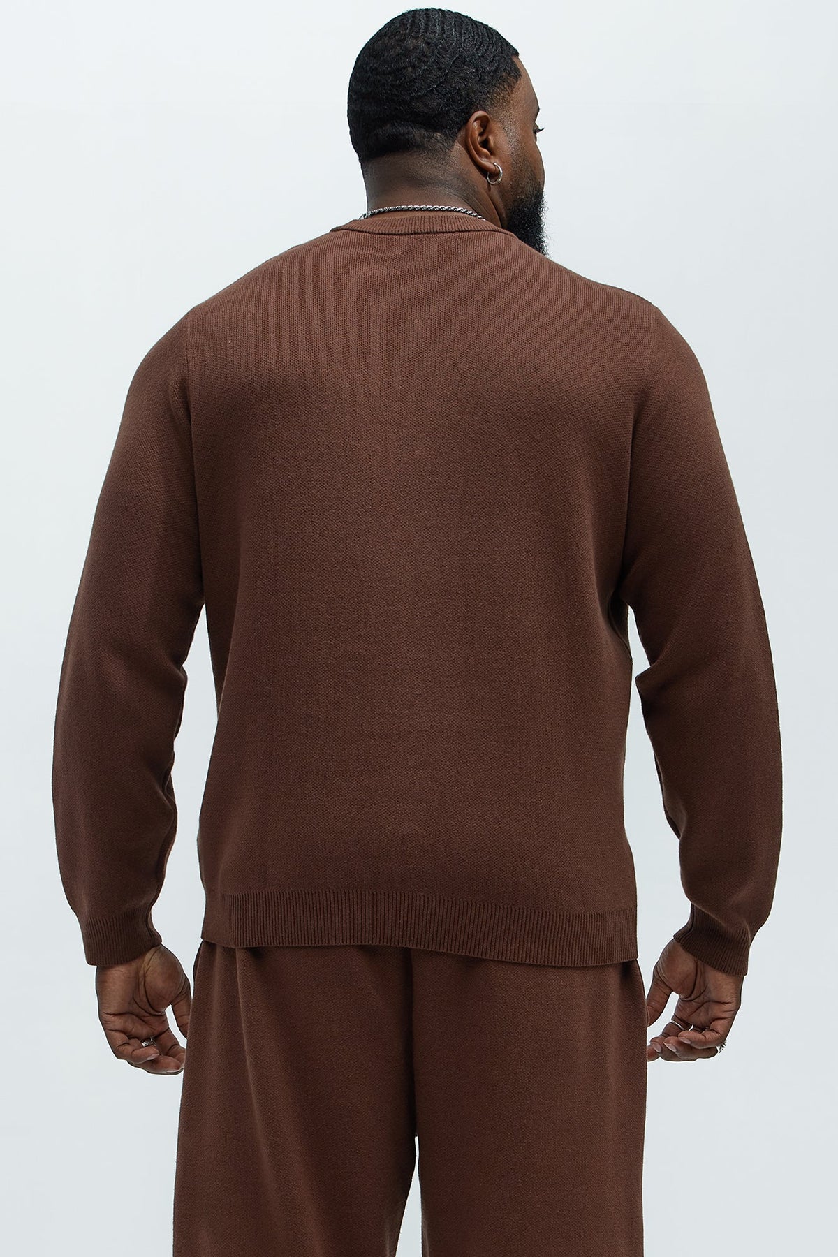 Elan de Paris™ Recline Sweater Knit Crewneck - Brown