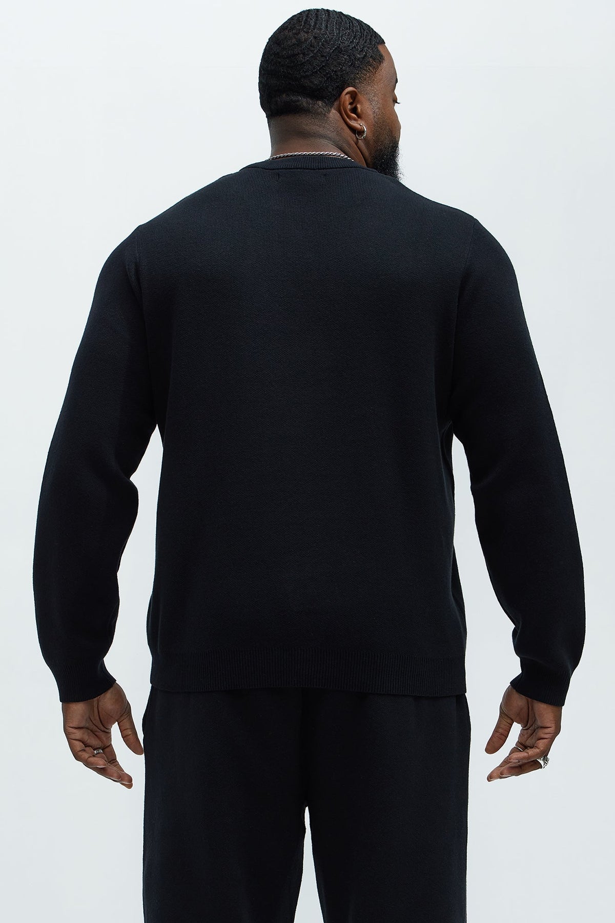 Elan de Paris™ Recline Sweater Knit Crewneck - Black