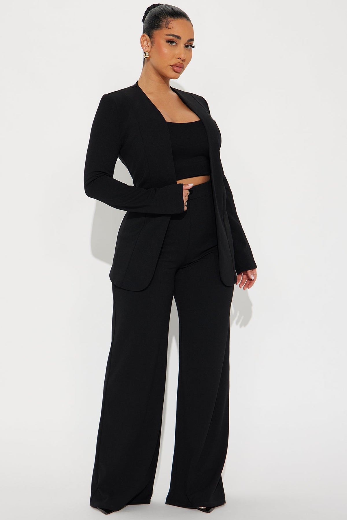 Elan de Paris™ Payin' It Forward Wide Leg Pant Set - Black