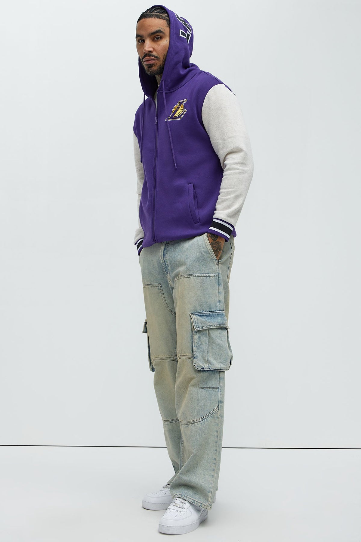 Elan de Paris™ Lakers Above The Rim Zip Up Hoodie - Purple