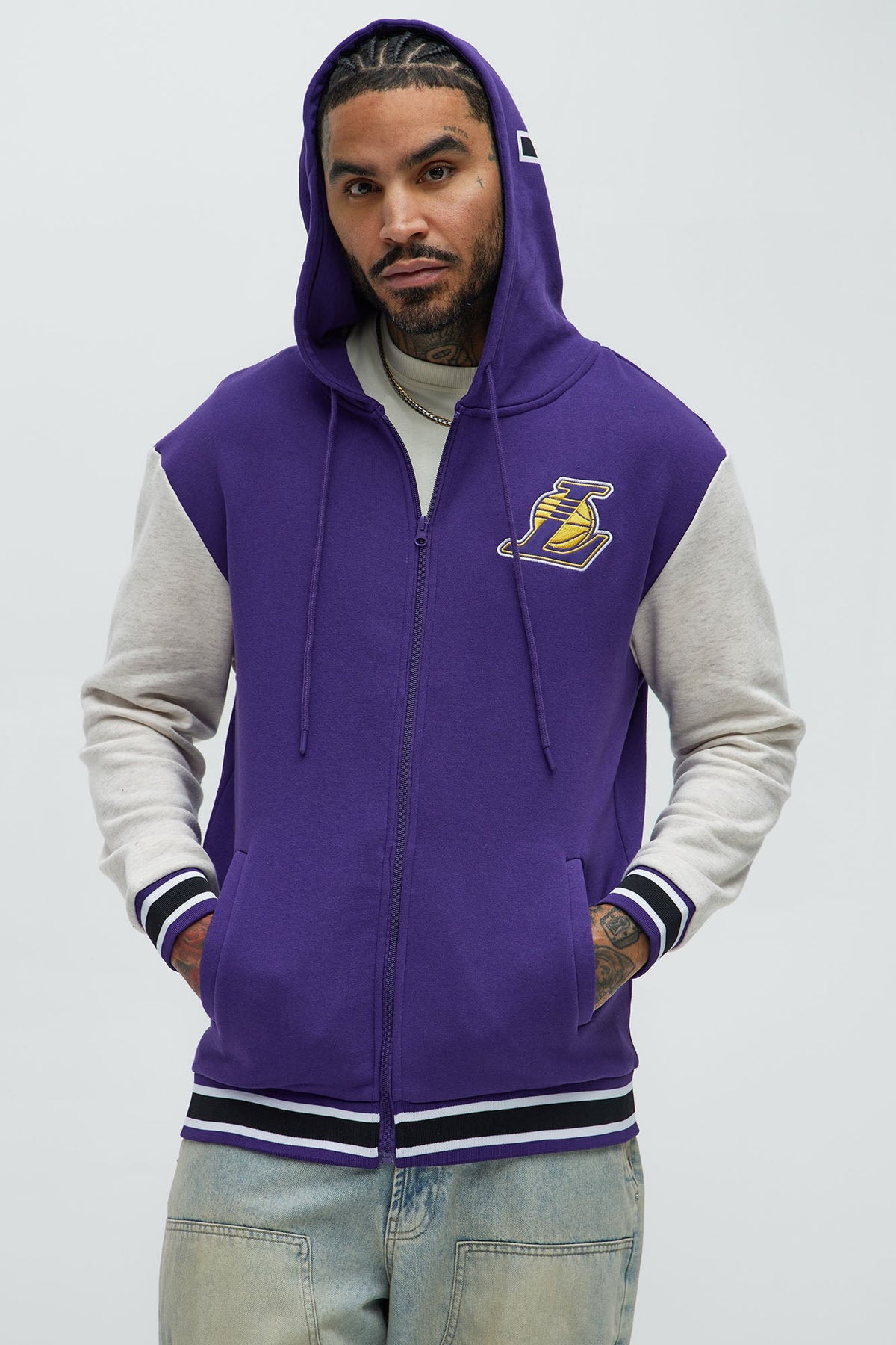 Elan de Paris™ Lakers Above The Rim Zip Up Hoodie - Purple