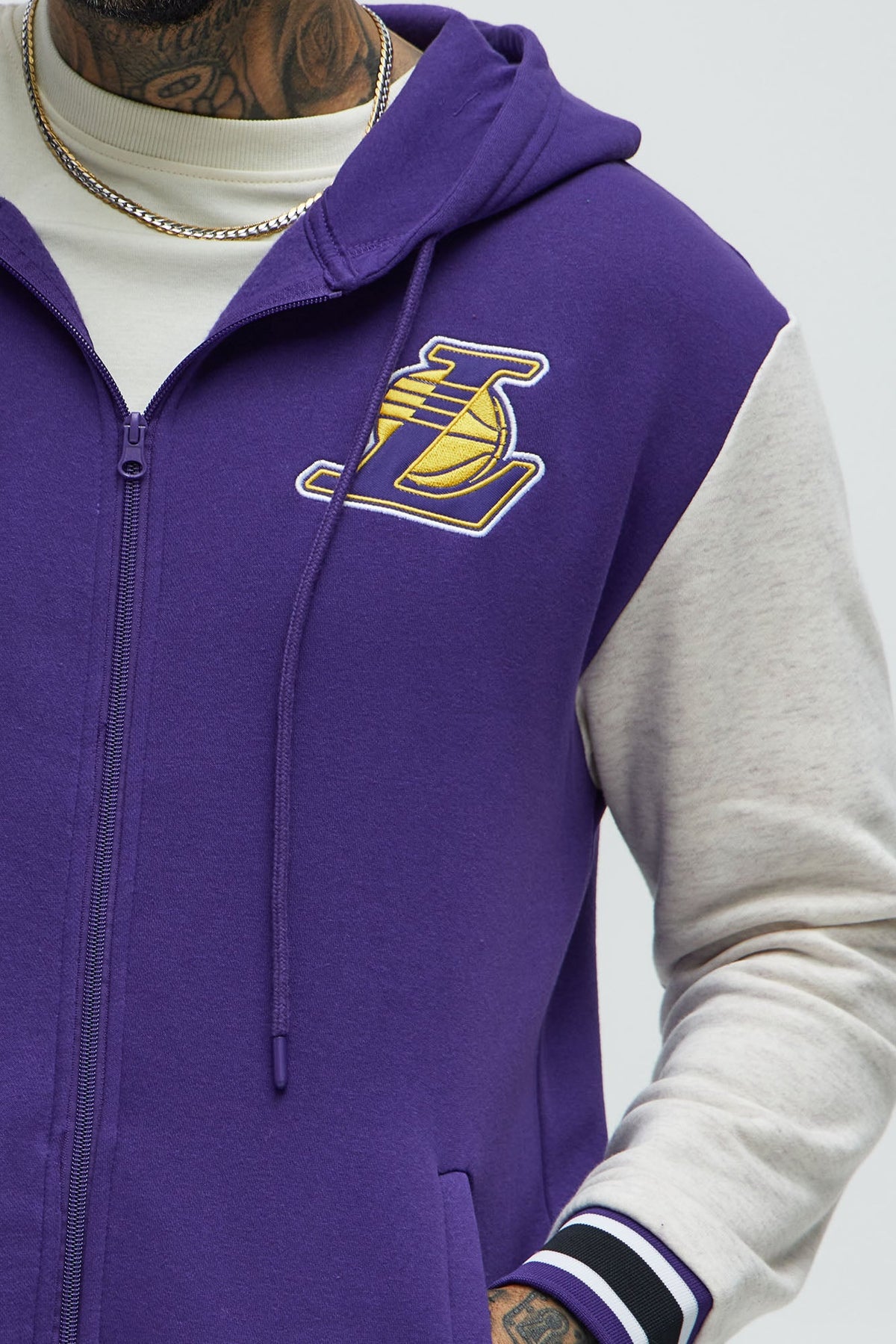 Elan de Paris™ Lakers Above The Rim Zip Up Hoodie - Purple