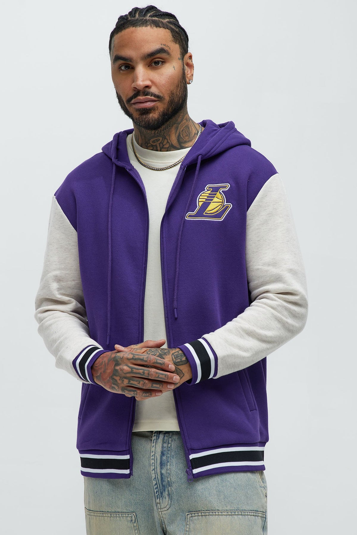 Elan de Paris™ Lakers Above The Rim Zip Up Hoodie - Purple
