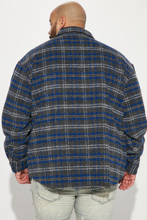 Elan de Paris™ Ride With Me Plaid Shacket - Blue/combo