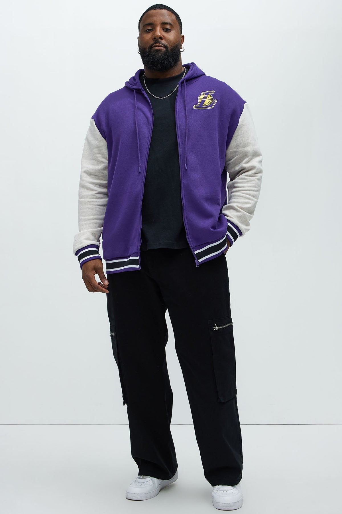 Elan de Paris™ Lakers Above The Rim Zip Up Hoodie - Purple