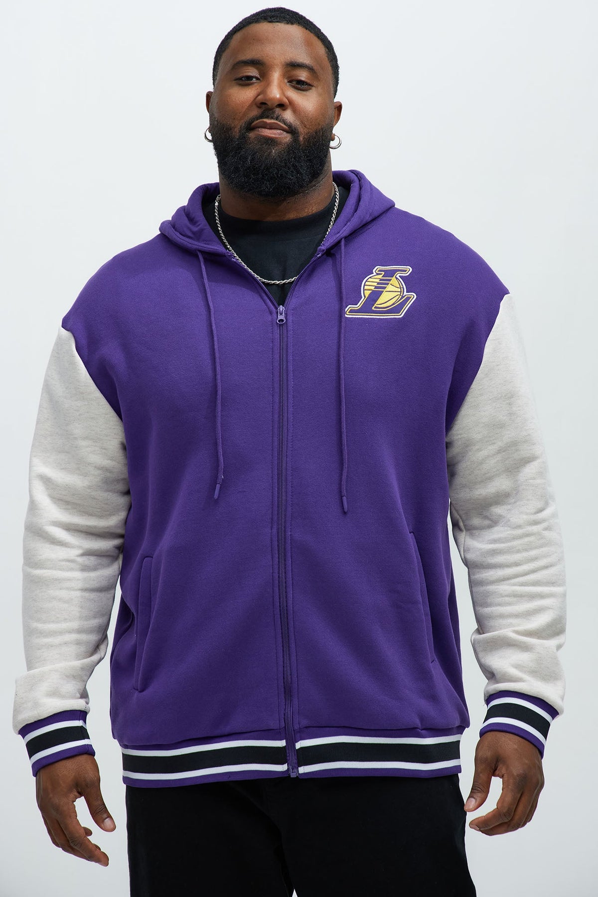 Elan de Paris™ Lakers Above The Rim Zip Up Hoodie - Purple