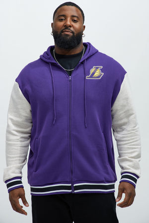 Elan de Paris™ Lakers Above The Rim Zip Up Hoodie - Purple