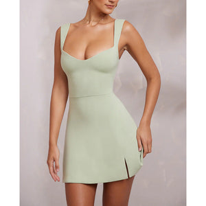 backless spaghetti strap dress