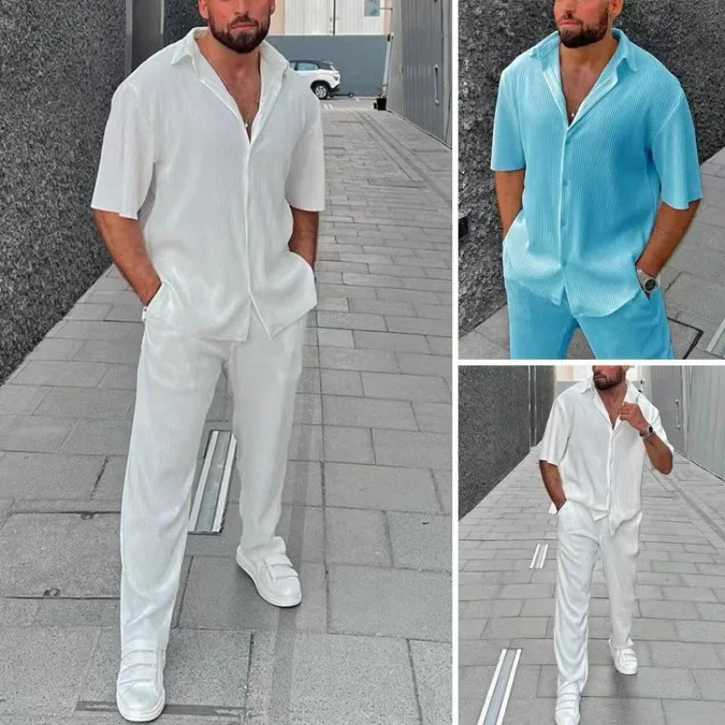 striped mens beach set
