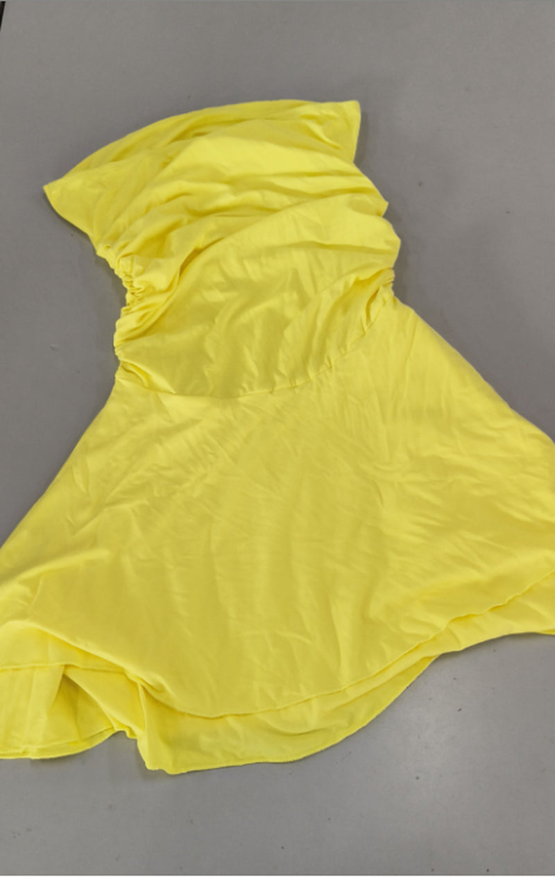 Y2K pleated tube-top summer dress